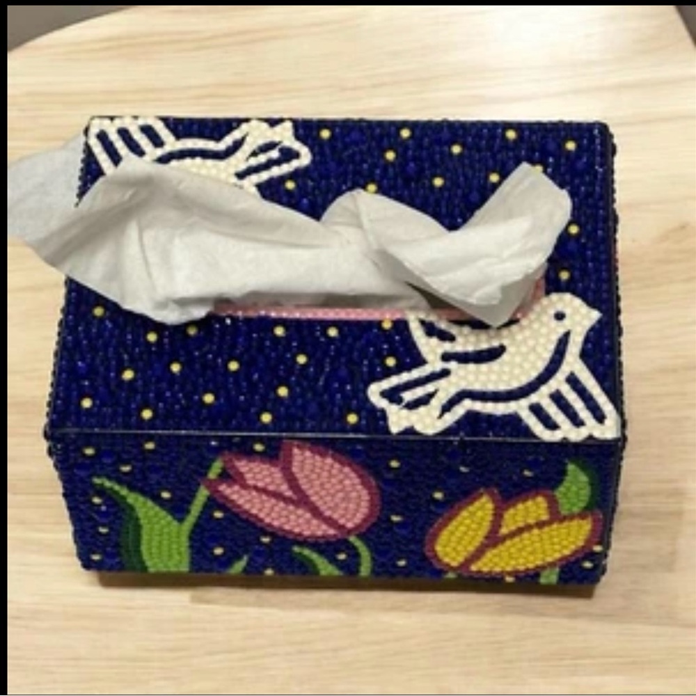 Diamond Art Tissue Box Cover ✨ Floral Bird Rhinestone Home Decor